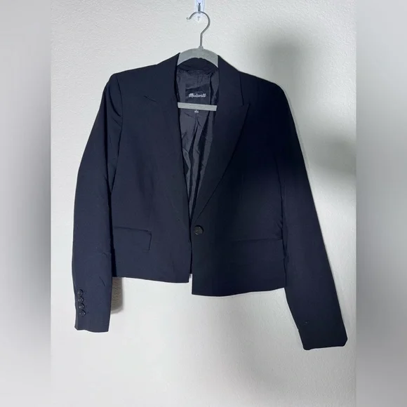 Madewell Women's Crop Style Blazer Black Size Small - Picture 1 of 13